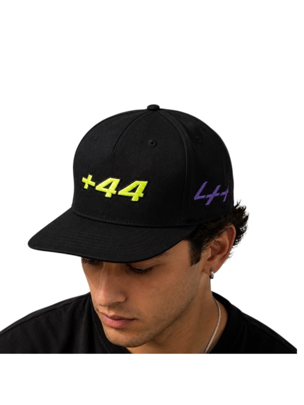 Men's Unbranded Black +44 Neon Green Baseball Cap One Size